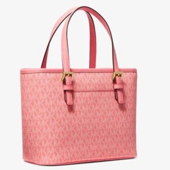 Michael Kors Jet Set Travel XS Carryall Tote Top Zip Tote Grapefruit - Picture 3 of 16